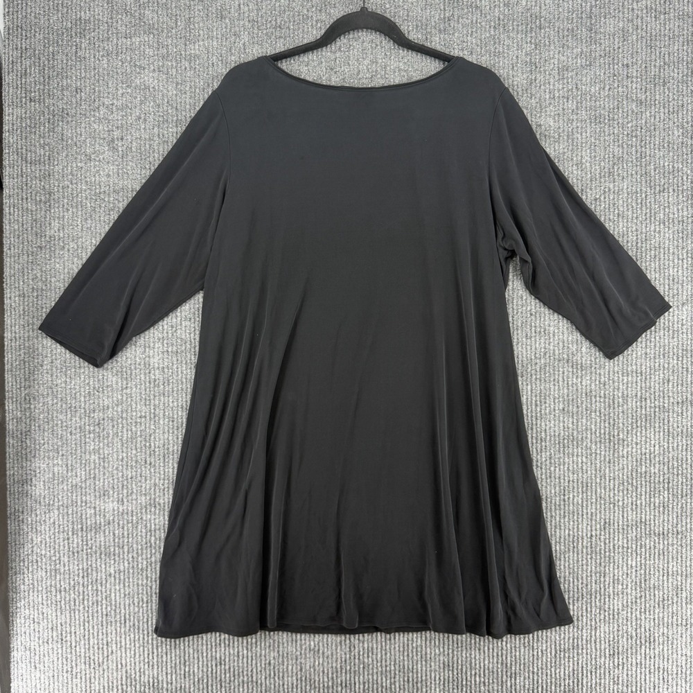 Eileen Fisher 100% silk top Lagenlook swing tunic black 3/4 sleeve women's XL - Picture 3 of 8